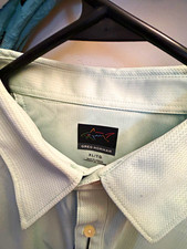 Greg Norman Men's Solid Short Sleeve Collared Polo Embroidered Logo XL Blue picture