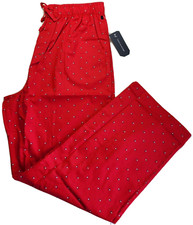 Tommy Hilfiger Men’s Pajama Lounge Sleep Pants Large Red Allover Logo MSRP$42 picture