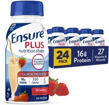 Ensure Plus Strawberry Nutrition Shake  Meal Replacement Shake 8 fl oz - 24 Pack picture