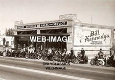 1949 KENNEDY'S VINTAGE HARLEY DAVIDSON MOTORCYCLE DEALER CYCLE LINEUP 5x7 PHOTO picture