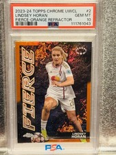 2023-24 Topps Chrome UWCL- Fierce Lindsey Horan Orange Refractor /25 PSA 10 picture