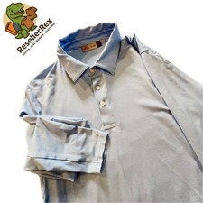 Mens Kjus 50/M Blue Polo Micro-Stripe Polyester Soren Long Sleeve Shirt UPF 50+ picture