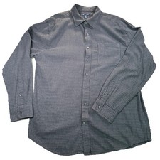 Gap Plaid Button Down Shirt 100% Cotton Long Sleeve Micro Check Mens XL Black picture