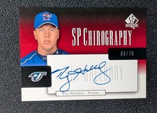 2004 UD SP AUTHENTIC CHIROGRAPHY ROY HALLADAY AUTO /75 Blue Jays Rare CA-HY picture