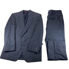 Hart Schaffner Marx Suit Mens Size 40 S Blue Multi Stripe Wool Pants 32x27.5 picture