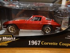 1:18 ERTL AMERICAN MUSCLE 1967 Corvette  427 Torque Thrust candy apple red SHARP picture