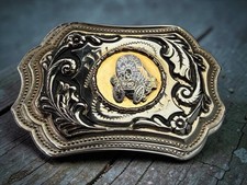 Vintage Harold’s Club Or Bust Reno Nevada Casino Western Belt Buckle picture