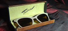 Vintage 1950s Tura Cat Eye Sunglasses Cosmetan CX23-50 Pinstripe Frame w/ Case  picture