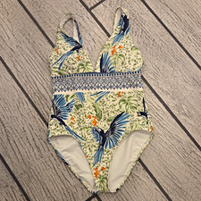 Alex Marie Women's One-Piece Swimsuit M D Cup Tropical Print Wide Strap picture