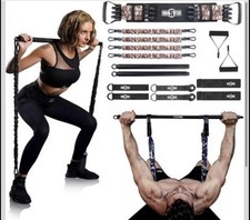 Portable Home Gym Set with Workout Bar, Bench Press Set, Squat Resistance Band, picture