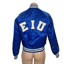 VTG YOUTH BOYS CHALK LINE East Illinois University EIU JACKET Sz L 14/16 Satin picture
