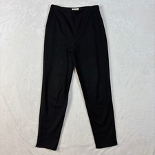 Talbots Stretch Trousers Womens 6 Black Excellent Side Zip Straight Leg Pants picture
