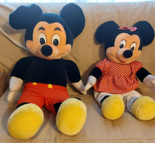 Vintage LOT 2 1980s Mickey & Minnie Mouse Large Plush Walt Disney World picture