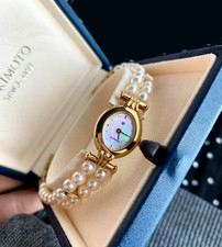 MIKIMOTO  Women’s Watch – Elegant Pearl Strap Luxury Timepiece picture
