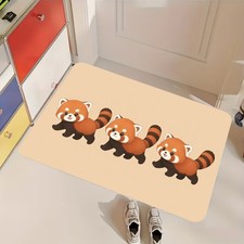 2D Flat, 2D Flat Diatom Mud Mat, Cute Red Panda Welcome Mat, Colorful Non-Slip picture