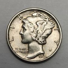 1944 S Mercury Dime 10c Winged Liberty Head 90% Silver Vintage US Coin M4Cmh4 picture