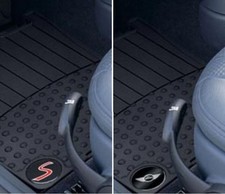 OEM Mini Cooper R53 R52 R50 Black Rubber Floor Mats Cooper S / Wings Logo Front  picture