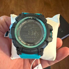 ACTIVA Digital Sport Quartz Watch Blue Rubber Strap Alarm Chrono Light 30m Box picture