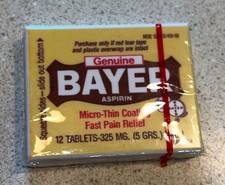Vintage Bayer Aspirin Plastic Box Travel  Sealed Prop picture