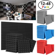 12-48 pcs Acoustic Foam Panel Soundproof Noise Cancelling for Home Office Studio picture