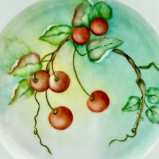 Antique O.&E.G. Royal Austria Porcelain Plate Hand Painted by Carol Dietz '78 picture