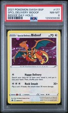 2021 POKEMON SWSH BLACK STAR PROMO #177 SPCL.DELIVERY BIDOOF BIDOOF DAY PSA 8 picture