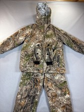 Cabelas Zonz Woodlands Camo Reversible Thinsulated Jacket&Bibs&Mittens Large EUC picture