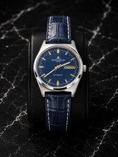 Vintage Jaeger Lecoultre Club Automatic AS 2066 Blue Face Blue Band Day-Date picture