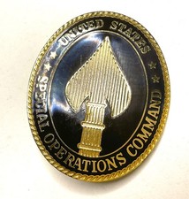 Large USSOCOM United States Special Operations Command Gold Black Insignia Pin picture