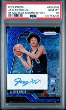 2024-25 Panini Prizm Jaylen Wells RC Rookie Blue Shimmer Auto /25 picture