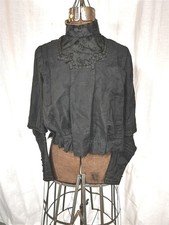 antique bodice blouse top black silk bust 36 Victorian original repurpose 1880 picture