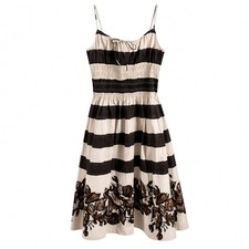 J. Crew XL Cotton Smocked Midi Dress CV935 Brown Cream Lobster Seashells Strappy picture