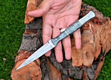 Custom Made Damascus Hunting Boot Knife /Hand Forged Damascus Steel 1384 picture