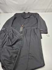 Lubiam Suit Mens 44 Black Virgin Wool 2 Piece 38x36 Classic Fit Italy NWT picture