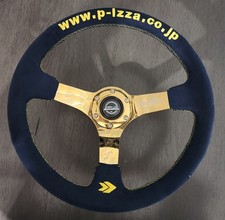 NRG Innovations x Ultra Slice Quick Release Steering Wheel - Gold/Navy - Limited picture