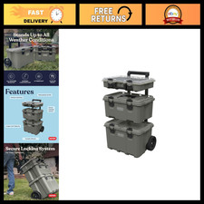 3-Piece Rolling Outdoor Gear Organizer - Stackable Storage System for Easy Trans picture