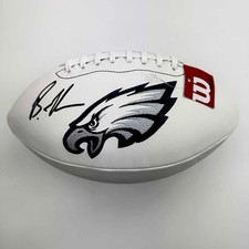 Autographed/Signed Brandon Graham Philadelphia Eagles Logo Football JSA COA picture