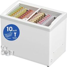 New Commercial Ice Cream Chest Freezer Display Showcase with Glass Top 10 Cu.ft picture