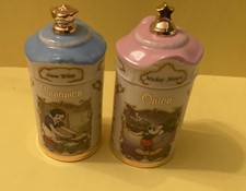 Lenox Walt Disney 1995 Porcelain Spice Jars Onion And Cinnamon Set of 2 NEW BOX picture