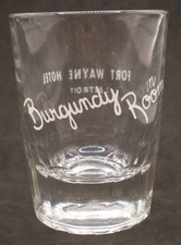 Vintage Fort Wayne Hotel Detroit Michigan Shot Glass Burgundy Room picture