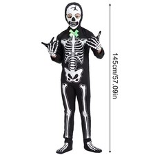 Skeleton Costume Kids Halloween Costume Glow In the Dark Spooky Fancy Clothes picture