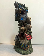 Vintage Squirrels Climbing on BirdHouses in Tree Hand Painted Ceramic Figure 14” picture