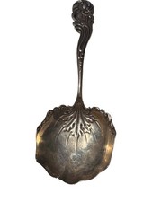 Antique 1889 Frank M Whiting MARQUISE Sterling Silver Berry Serving Spoon NoMono picture