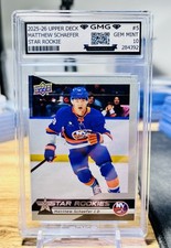 2025-26 Upper Deck Matthew Schaefer Star Rookie GMG Graded 10 Gem Mint 💎 RC #5  picture