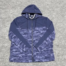 Johnnie-O Jacket Men XL Blue Navy Camo Callahan Performance Full Zip Hoodie Golf picture