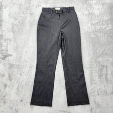 Vintage Merona Pants Womens 14 Gray Pinstripe Straight Leg Stretch Office picture