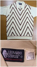 Vintage Leonardo Strassi Mod 1960s 1970s Italian Menswear Sweater Shirt ½-zip L picture