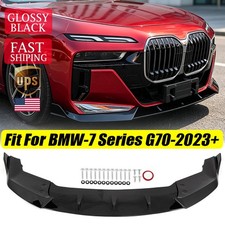 For BMW 7 Series G70 Sedan 2023+ M Sport Gloss Black Front Lip 3Pcs Splitter ABS picture