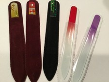 Set of 5 Genuine Czech Glass Nail Files Crystal Manicure Files Made in Czech Rep picture
