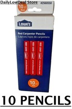 10 PACK - Lowe's 7 inches Carpenter pencil Red Pencil picture